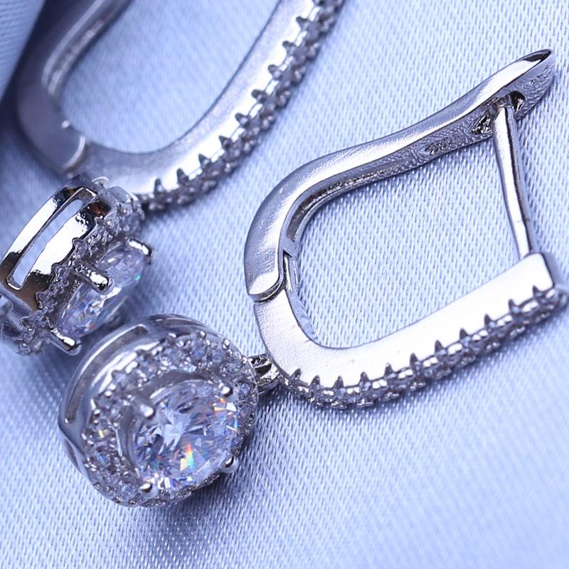 FEEYOO Clip Earrings For Women Fashion Cubic Zirconia Earrings Jewelry Wedding Bridal Earrings