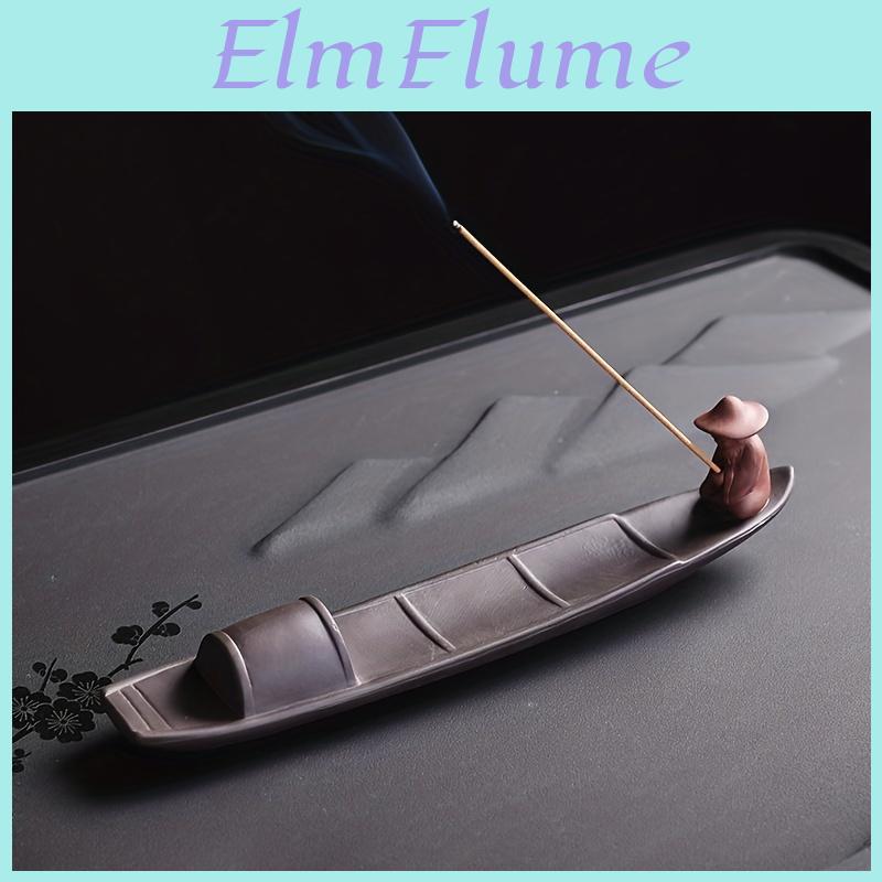 Man Old Fishing Ceramic Incense Burner Handmade Japanese Gonesh Incense Sticks Holder Ideal For Home Decor And Air Fresh