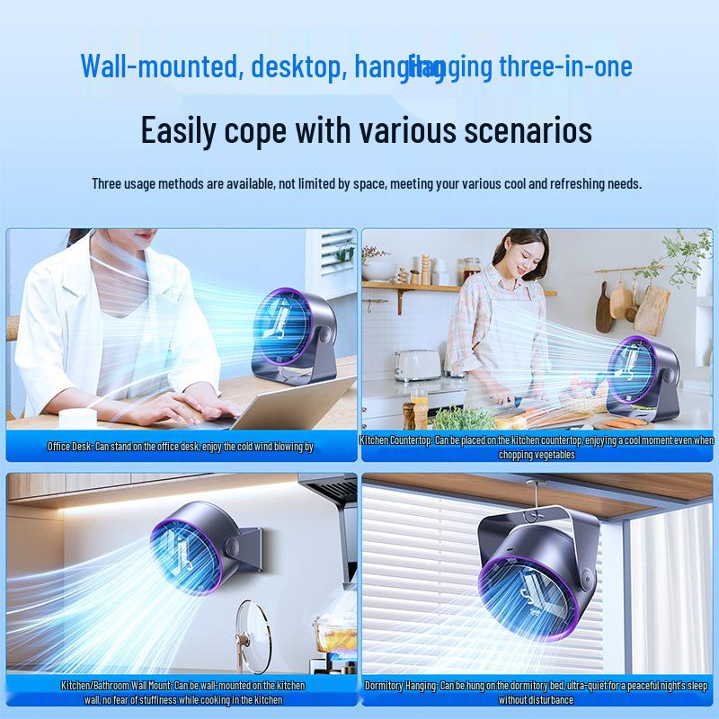 Compact USB Charging Wall & Table Fan for Dorms and Offices