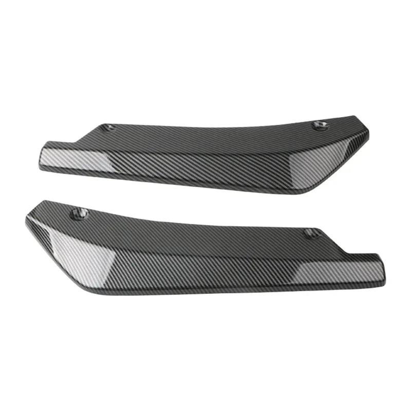 2pcs Universal Car Rear Bumper Lip Diffuser Splitter Spoiler Scratch Protector Black Carbon Fiber Rear Lip Wrap Angle Splitters