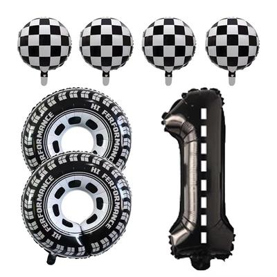 7pcs Race Car Balloons Birthday Party Supplies Tire Wheel Balloons  Checkered Tire Balloon Party Favors Decorations