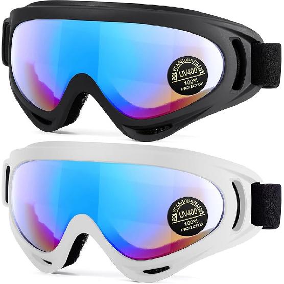 Kids Motorcycle Goggles - 2-Pack Dirt Bike Off-Road Racing Goggles For Boys & Girls