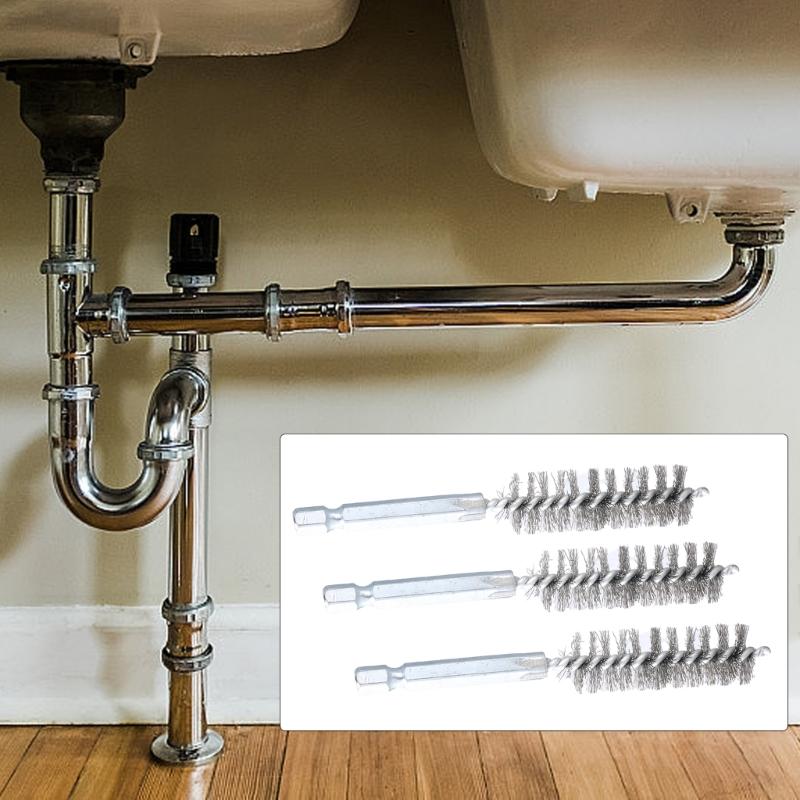 6Pcs Wire Brush 8/10/12/15/17/19mm Polishing Brush Set Tube Brush Set for Metal Part Steel Drill Cleaning Part