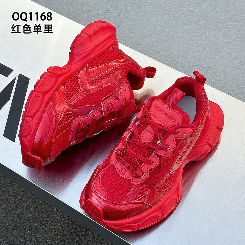 Daddy shoes red spring and autumn new lace-up ins trendy casual European super fire sports shoes