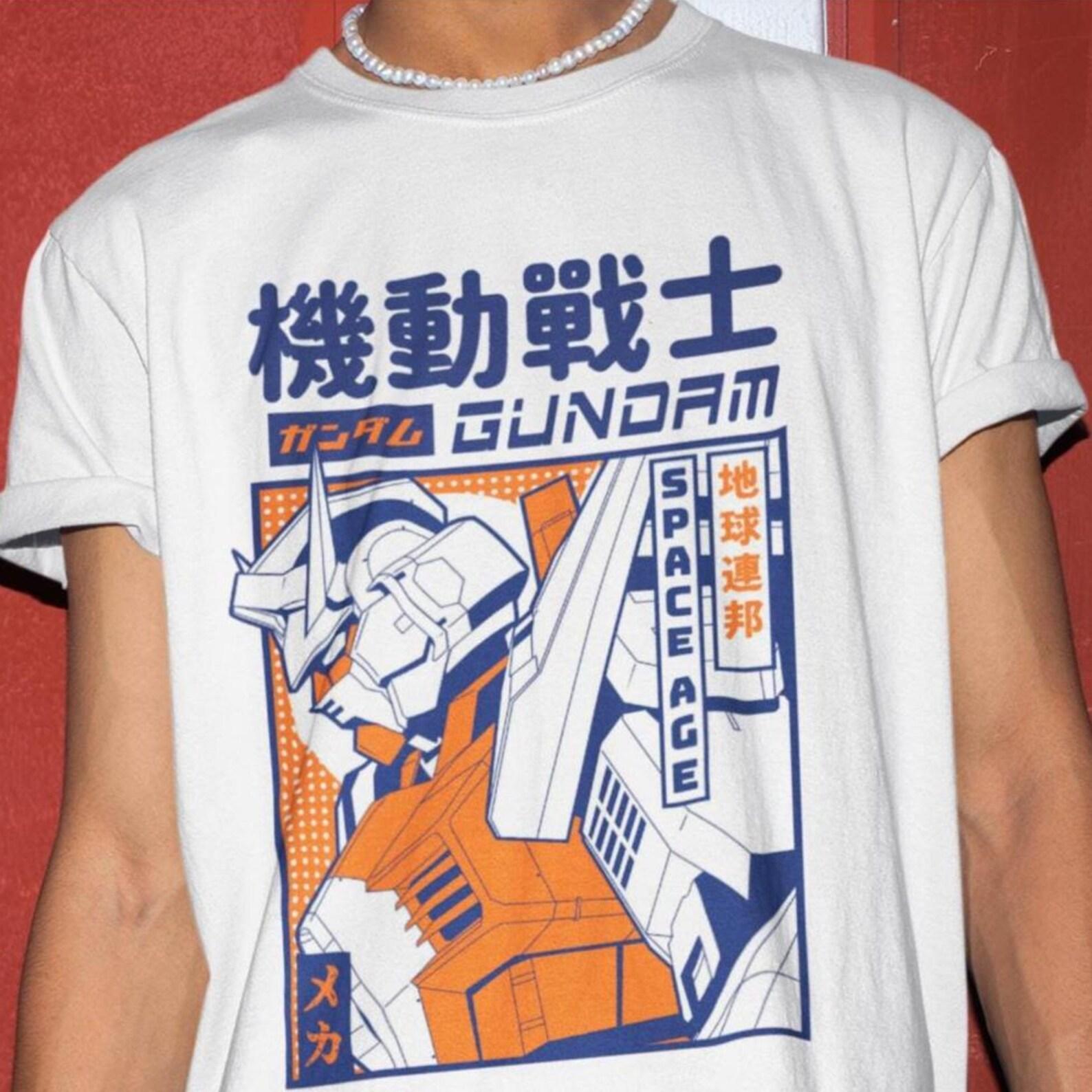 Gundam Space Age Shirt – 90s Anime Graphic Tee,Mobile Suit Gundam Tshirt L