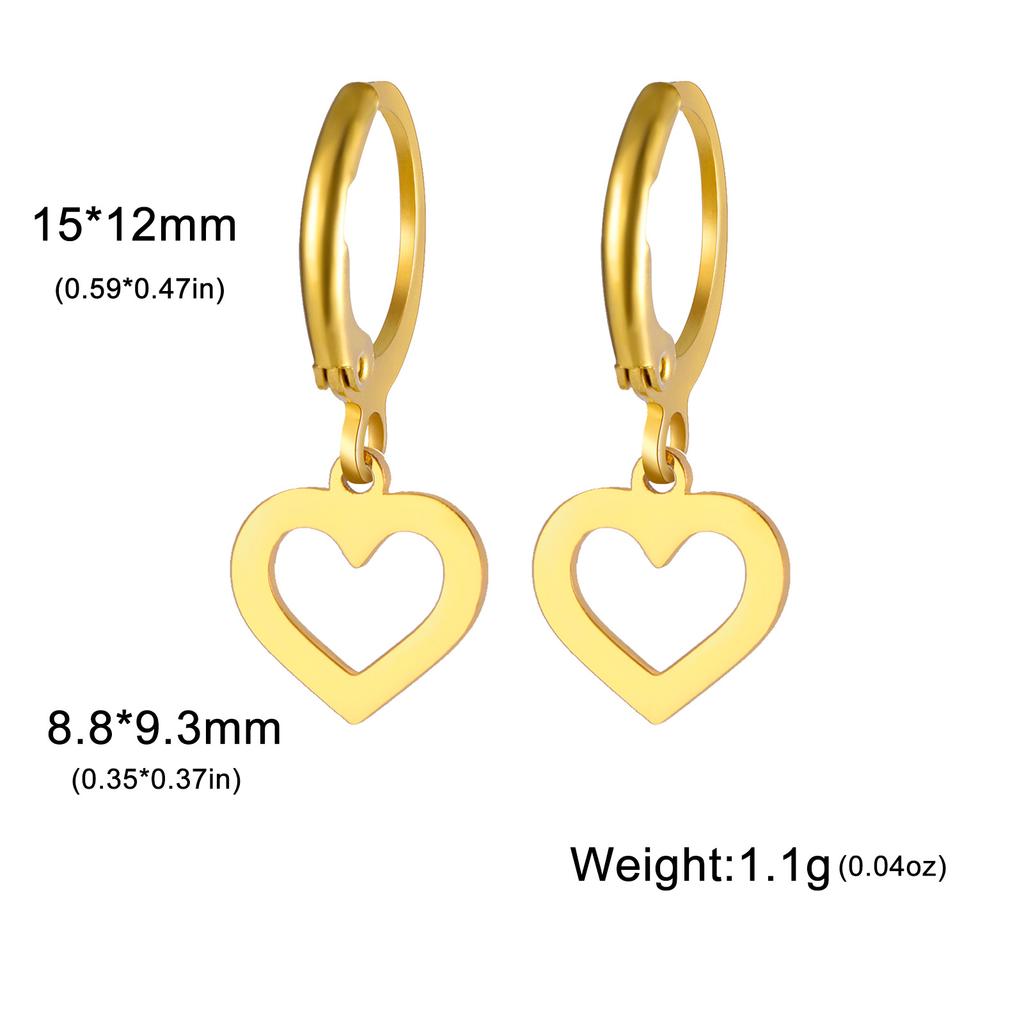 Golden Pendant Hoop Earrings with Heart Hexagon Snake Cross Butterfly Flower Bird Jewelry Gift