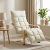 Modern Accent Chair, Leisure Lounge Chair Armchair with Footrest, Plush Cushion, Curved Legs and Arms, Cream White