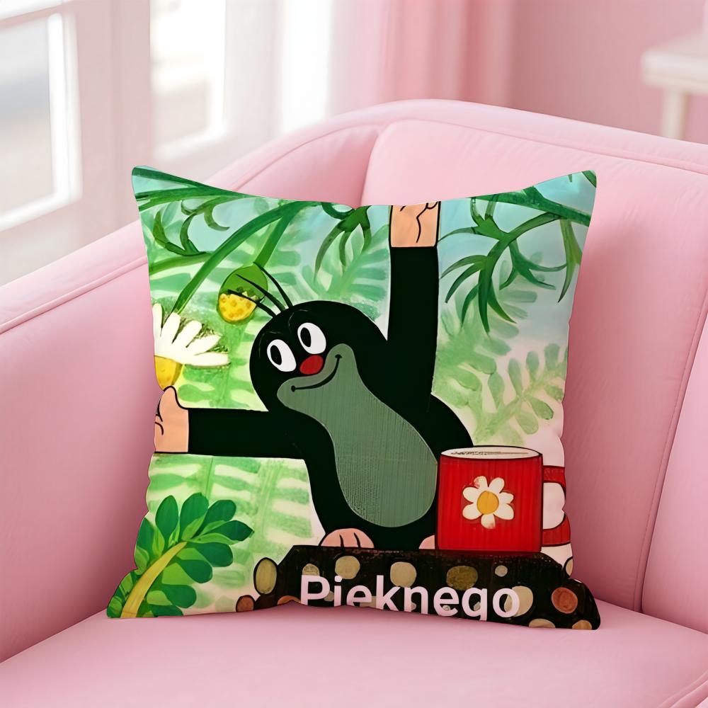 T-The Little MoleS Cushion Cover Home & Car Multi-Scene Pillow Cover - Reversible, Soft & Durable for Daily Use