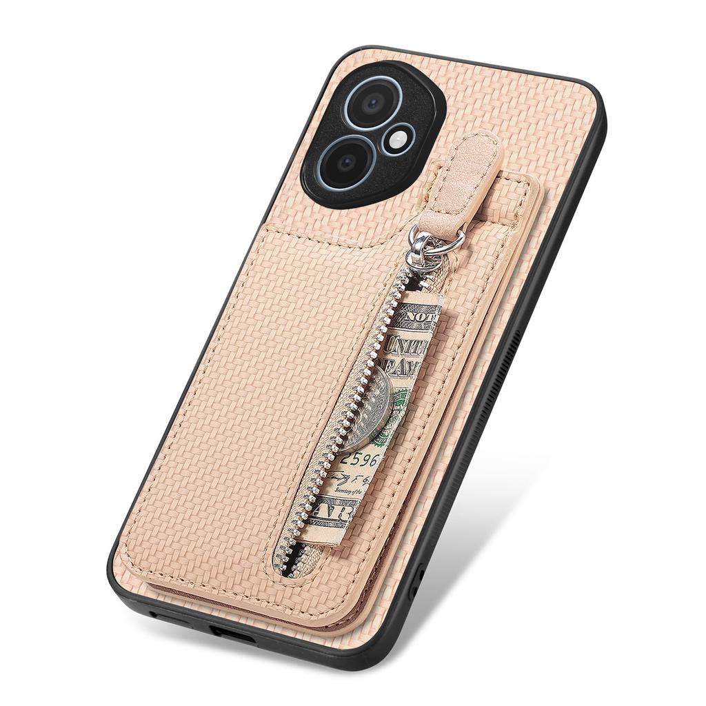 Pro Honor 400 5G (Globální) Kožené pouzdro Zadní kryt na telefon se zipovou kapsou na karty a stojánkem