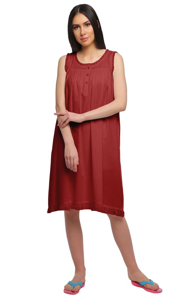 Moomaya Womena    s Solid A-Line Sleeveless Nightdress Cotton Sleepwear Gown