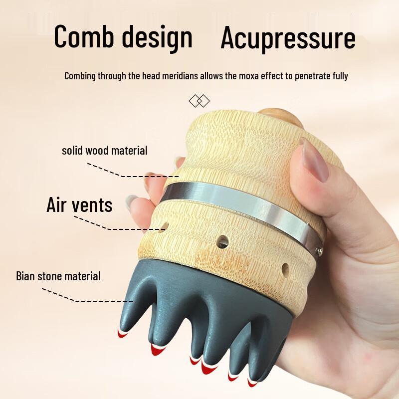 Miaiaitang Solid Wood Head Moxibustion and Gua Sha Set