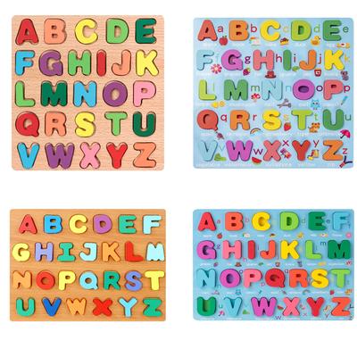 1 stück Holz Montessori Spielzeug Englisch Alphabet Puzzle Kinder Vorschulerziehung Englisch Lernen Handgriff Puzzle Spiel Kinder Spielzeug