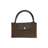 Longchamp Le Pliage Green Logo Kontrastdesign Nylon Knödel-Tragetasche Medium Damen-Tragetaschen Mokka-Braun 1623919002