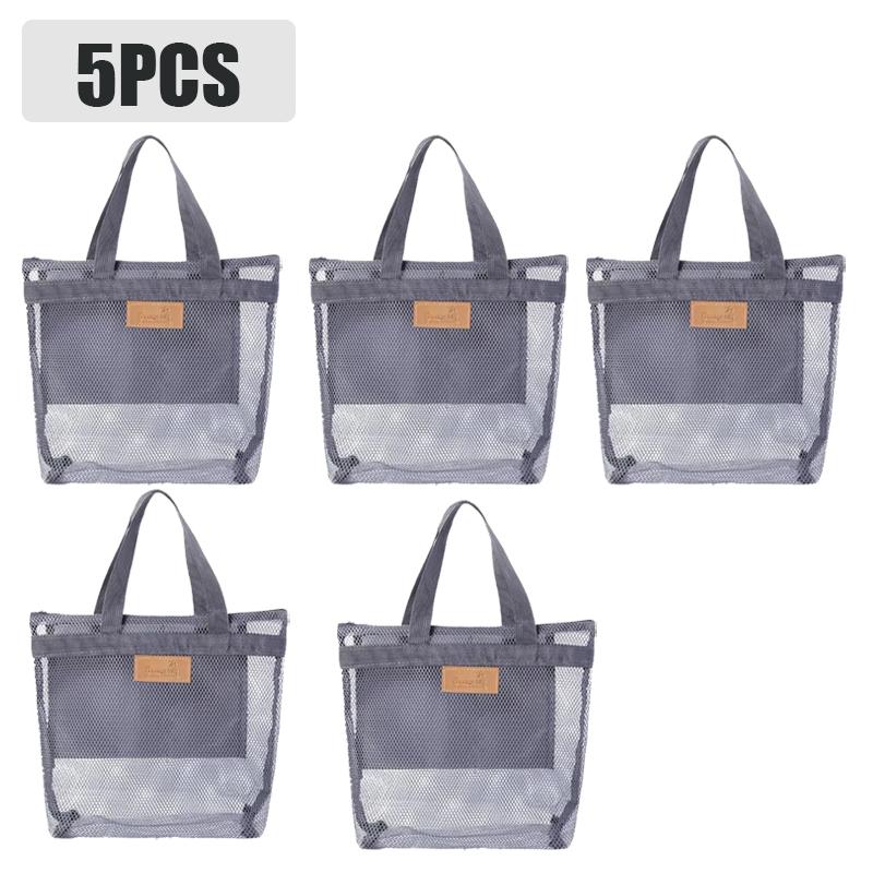 Leichte Netz-Strandtasche Reise-Organizer zum Schwimmen Toilettenartikel Outdoor-Aufbewahrung Handliche Tragetasche für den Urlaubsgebrauch