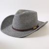 Popular European and American Classic Straw Woven Western Cowboy Hat Men's and Women's Outdoor Fashion OL Wind Woven Top Hat