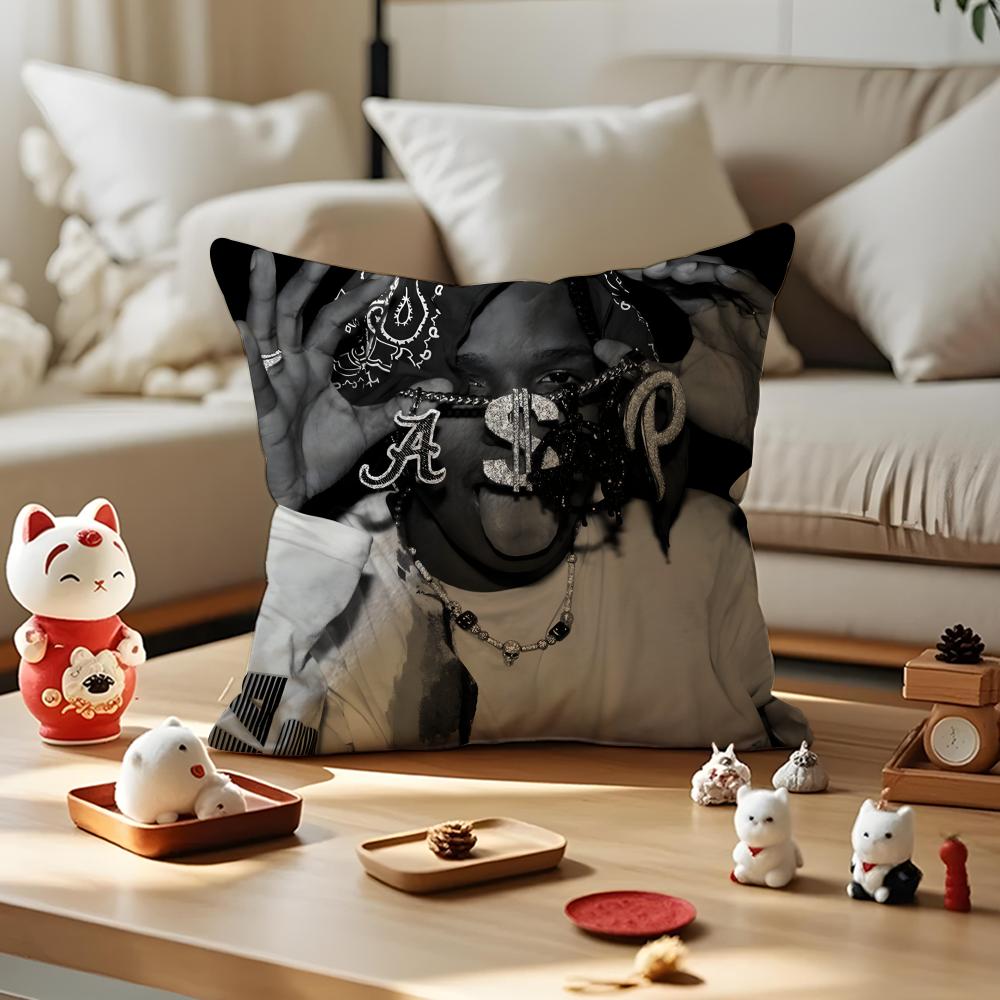 Rapper AASAP Rocky Cushion Cover Silky Short Plush Invisible Zipper Dustproof Sofa Pillow Case for Home Decor