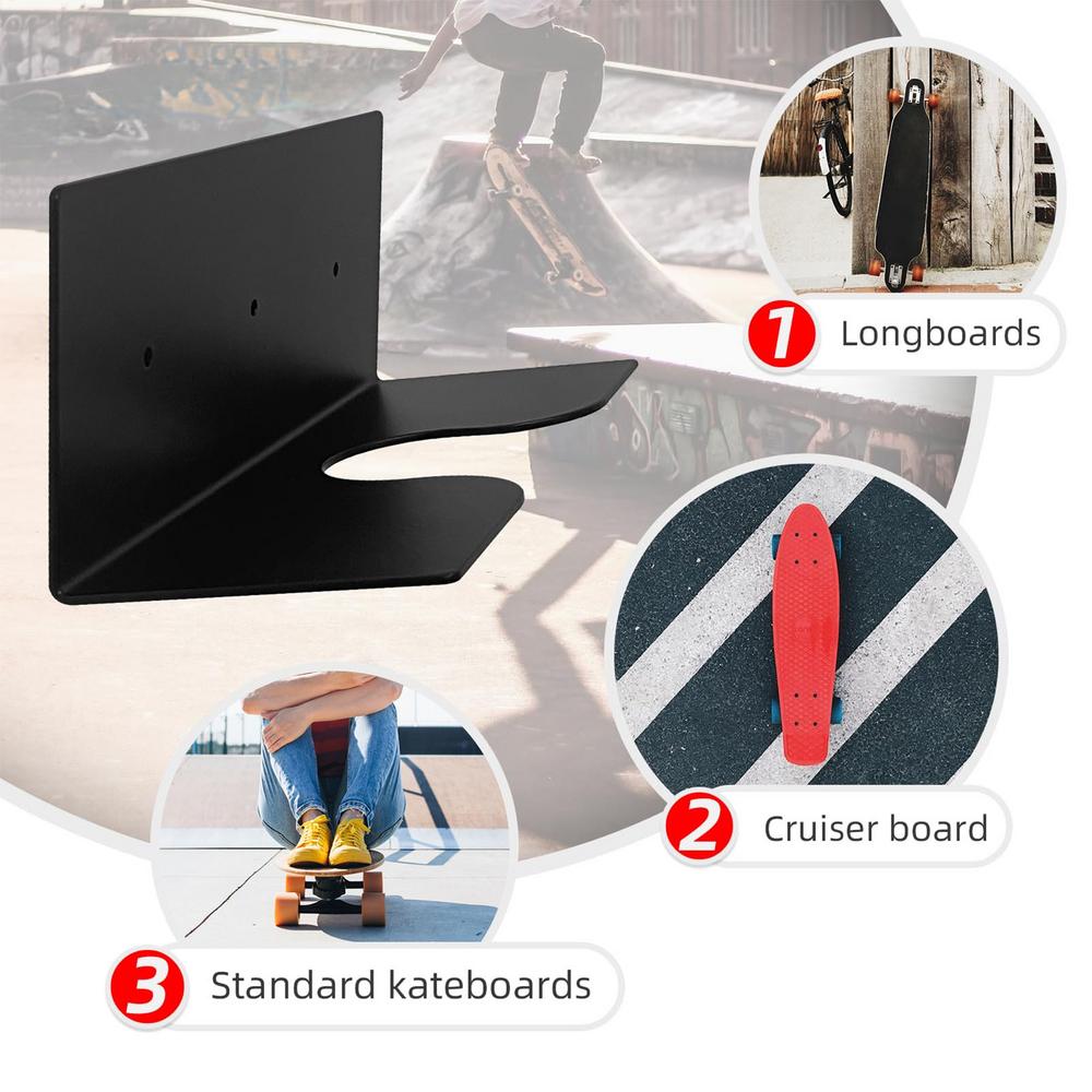 Wieszak na deskorolkę Przechowywanie Ścienny wieszak na deskorolkę Longboard Deck Cruiser Stojak z efektem pływania Stabilny Oszczędzający miejsce Deskorolka