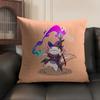 Cute Axolotl Pillow Case Natural Linen Organic Fabric Double-Sided Printing Sofa Home Decor Gift Cushion Cover