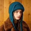 Neue Damen Herbst Winter Ohrklappen Strickwollmütze, Kordelzug Thermisch Warm Flieger Skimütze, Mode Vielseitig Outdoor Trooper Mütze