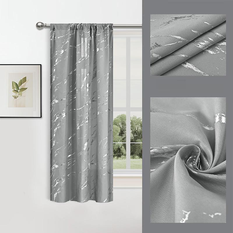 Bedruckte Vorhänge 1 Stück Luxus Marmormuster Vorhang Mit Goldfolie Präzisionsbohrung Für Heimdekoration Vorhänge Für Wohnzimmer