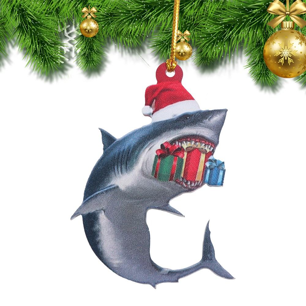 Marine Animal Christmas Shark Pendant Acrylic Christmas Tree Decoration  Party