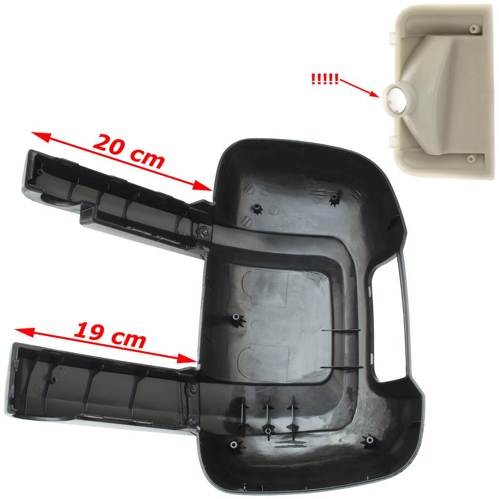 Peugeot Boxer 2006- Rechter Außenspiegelgehäuse Mit Langem Arm Kit & Weißer Blinkeranzeiger 2er Set