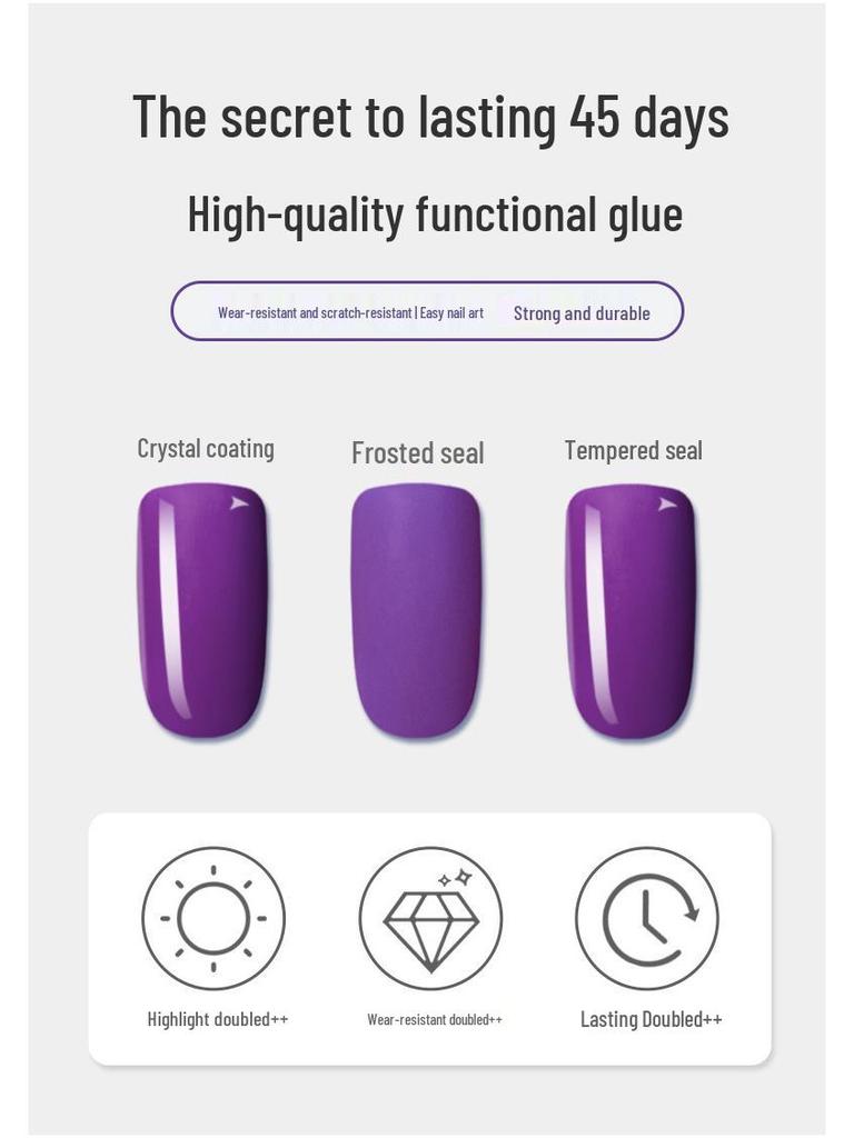 Gel Nail Polish Kit: Long-Lasting Base, Reinforcement, Tempered Top Coat, and Extension Building Gel for Salons.