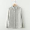 Cardigan da donna a maniche lunghe con colletto a punta autunnale primaverile, colore unito, filato a doppio strato, camicia base, camicette e camicie