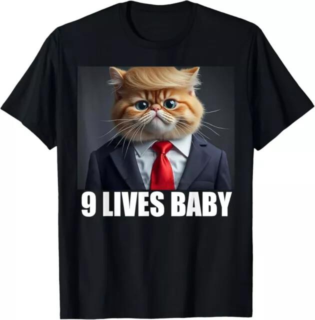 Funny Cat Trump 9 Lives Baby Tee UnisexGood Quality TShirt Size S5XL Unisex T-Shirt XL