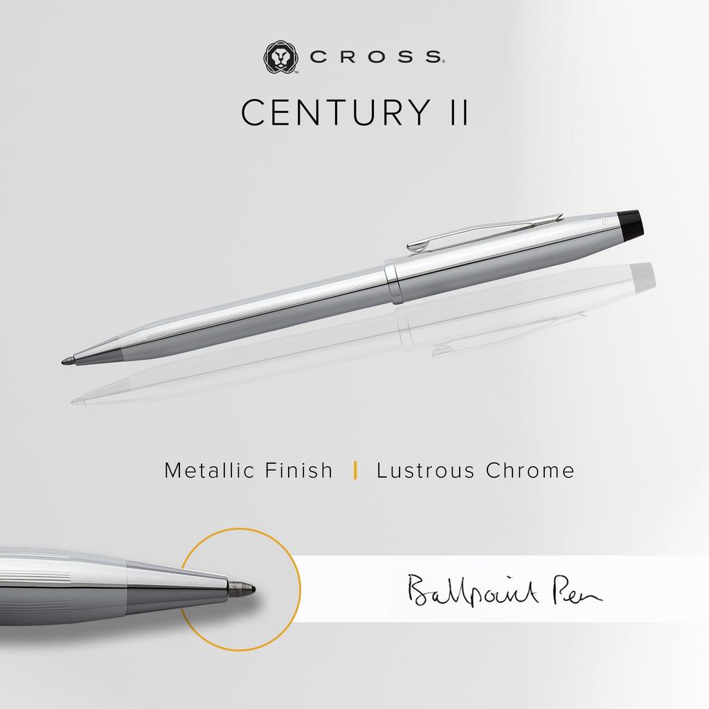 Cross Century II Chrome Premium Ballpoint Pen in Gift Box Medium A perfect gift for or other special - Nib. Father's Day, promotions, occasions.
