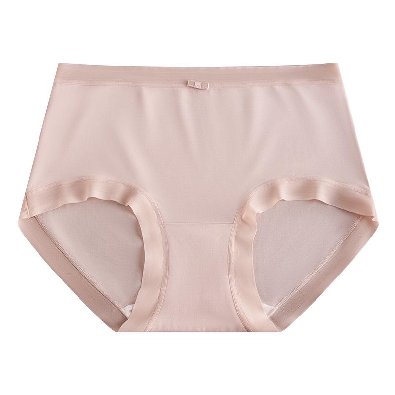 Women's 80s-Style Silk Blend Modal Panties, Seamless, Mid-Rise, Antibacterial, Pure Cotton Crotch.