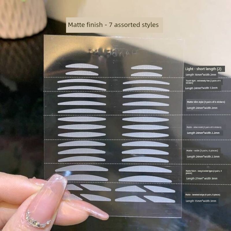 

Hanbel Matte Double Eyelid Tape for Beginners, Mixed Style, Natural and Invisible, Good Adhesion for Puffy Eyelids Matte - 7 Mix