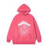 Mens Oversized Hooded Sweatshirt With Spiderweb Foam Print Cotton Fleece-Lined