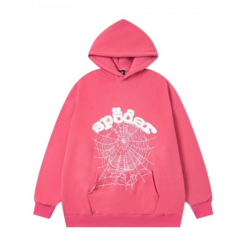 Mens Oversized Hooded Sweatshirt With Spiderweb Foam Print Cotton Fleece-Lined