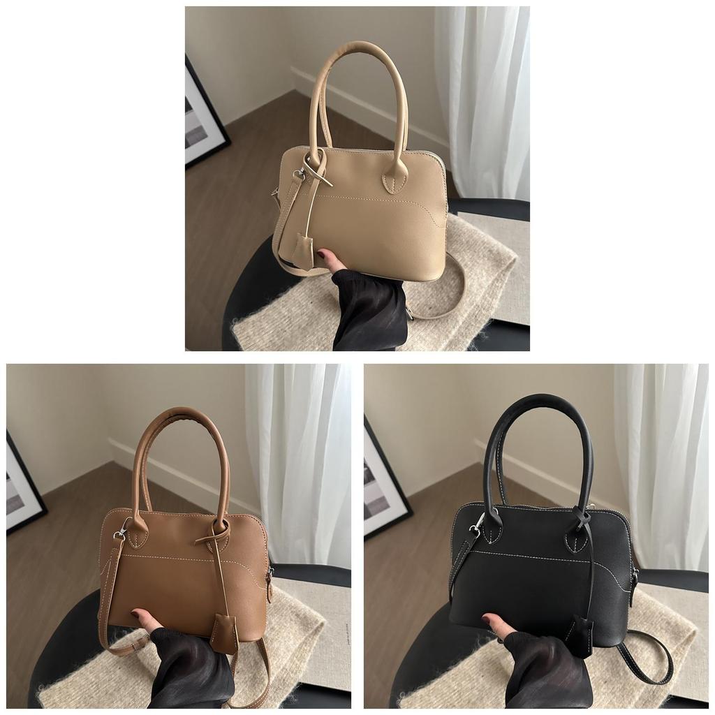 Pu Shell Bag For Women With Zipper Closure And Inner Pouch For Daily Use