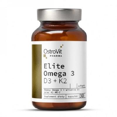 Ostrovit Elite Omega 3, D3+K2, 30 vāciņi