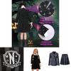 Wednesday Addams School Uniform Dress Polyester Cosplay Costume For Girls