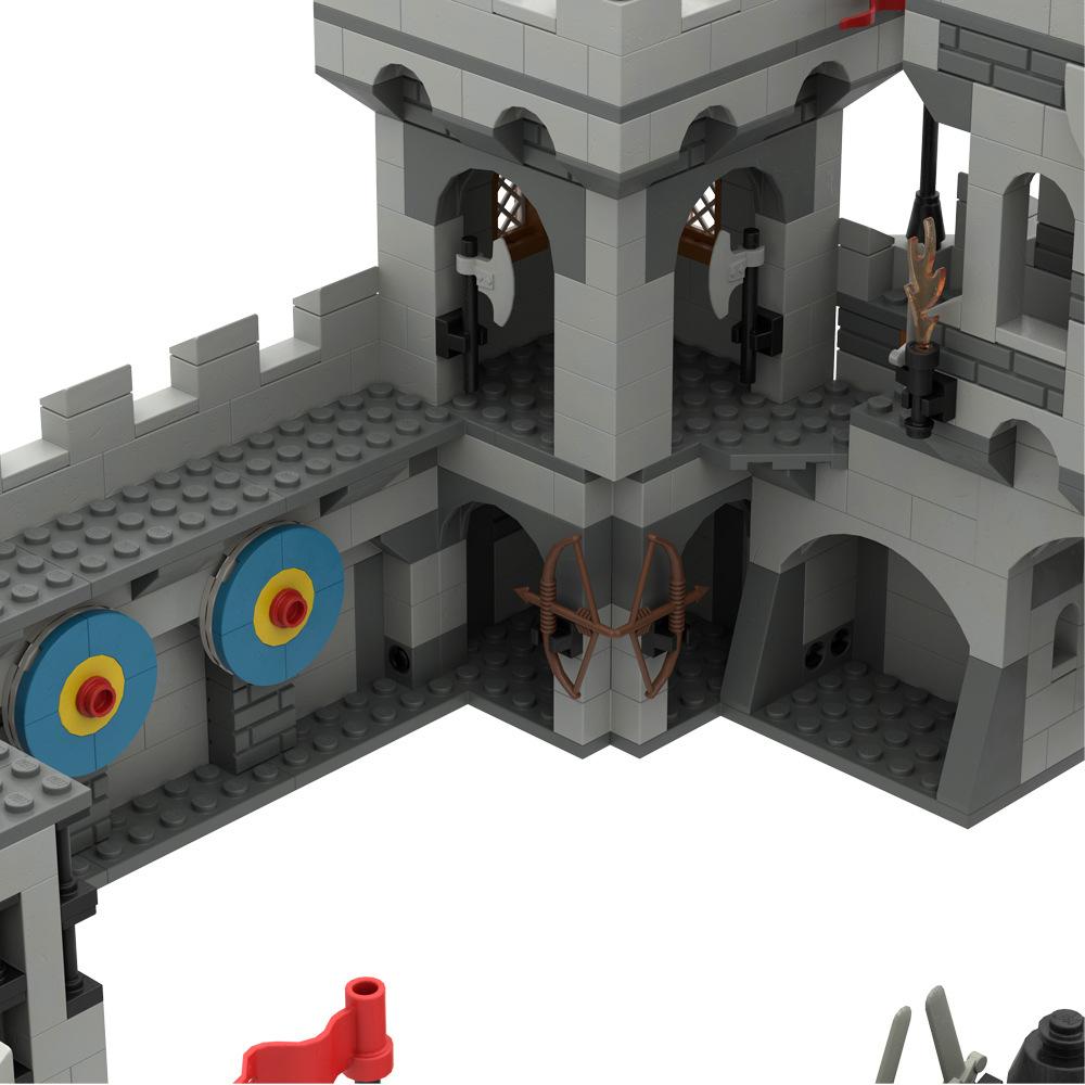 Lion Fortress Castle Modular Wall Tower Corner Medieval Military Soldier Figure Scene Ornament