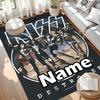 Benutzerdefinierter Name Personalisierter Kiss Rock and Roll Druck Teppich, Vielseitiger Heimdekorations Teppich, für Spielzimmer, Wohnung, Balkon, Eingangsbereich, Flur Geschenk