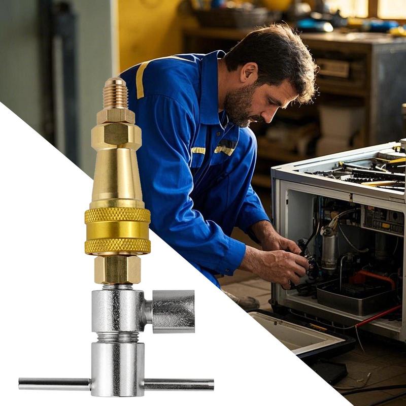 Refrigerator Quick Connector Brass Washer 1/4 Inch Quick Connect Unclogging Tools Parts Multi-Purpose Refrigerator Adapter