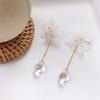 White Japan Dangle Transparent Crystal Petal Fashion Small Drop Earrings Ear Studs Jewelry Eardrop