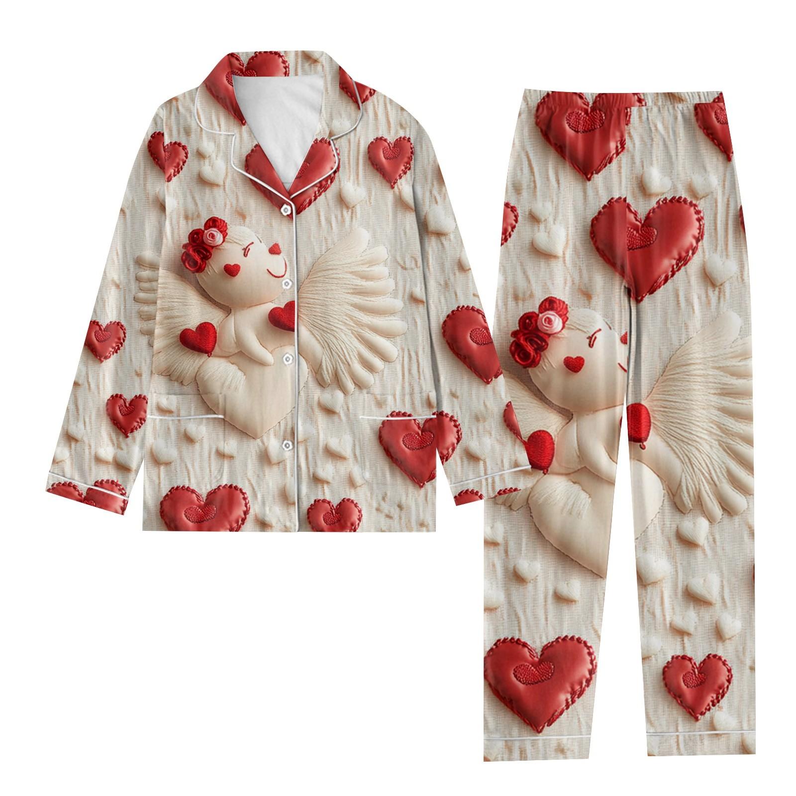 

Женский повседневный комплект для дома с принтом ко Дню святого Валентина XXL