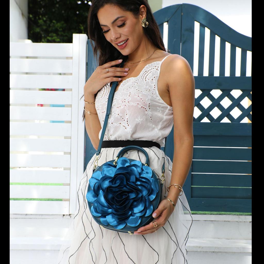 Women'S Handbag Luxury Round Flower Shoulder Bag