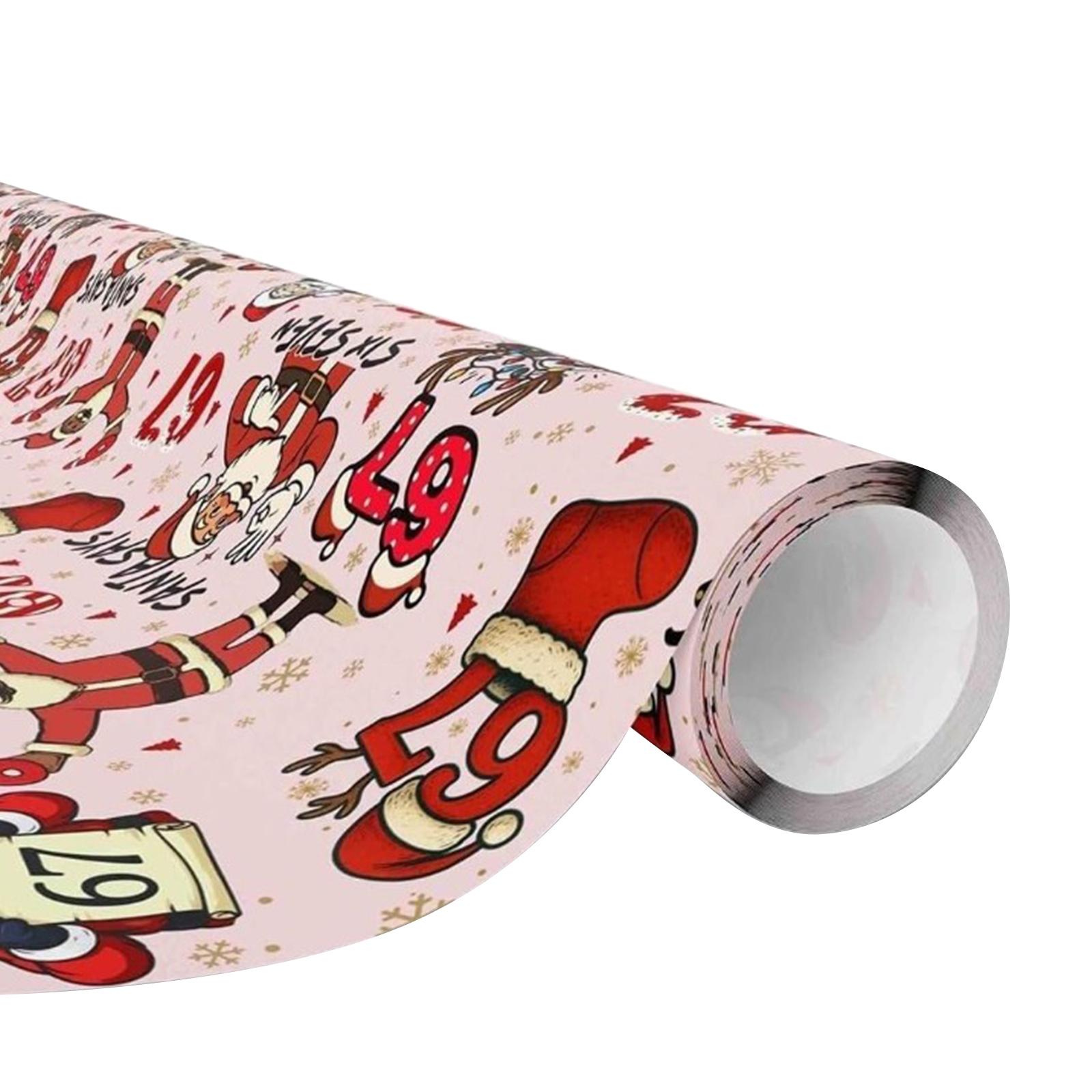 

Рождественская подарочная упаковочная бумага в рулоне Праздничный декоративный упаковочный материал One Size