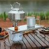Outdoor Stainless Steel Kettle Locking Handle Camping Hung Pot Portable Coffee Pot Picnic Cooker 900Ml Teapot Kettle