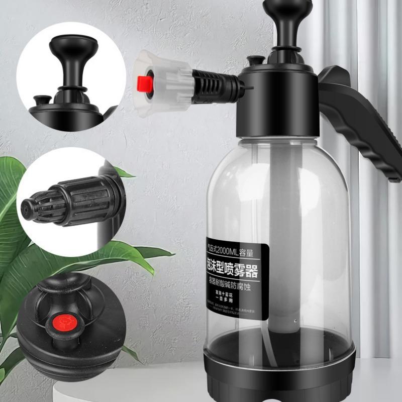 2L Hand Pump Foam Sprayer with 2 Types Hand-held Foam Watering Can Air Pressure Sprayer Plastic Spray Bottle Car Cleaning Tools