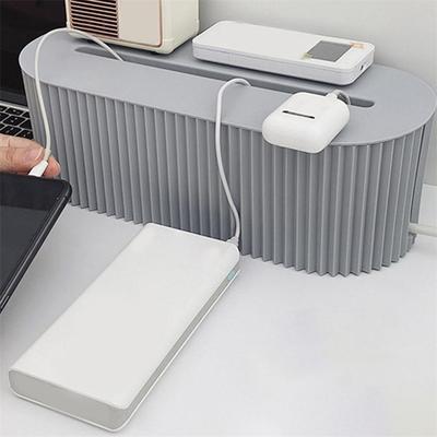 Boîte de rangement de câbles, panneau d'alimentation, gestion des fils, multiprise, boîtier de câbles, anti-poussière, organisateur de prises de chargeur, bac réseau, chargeur