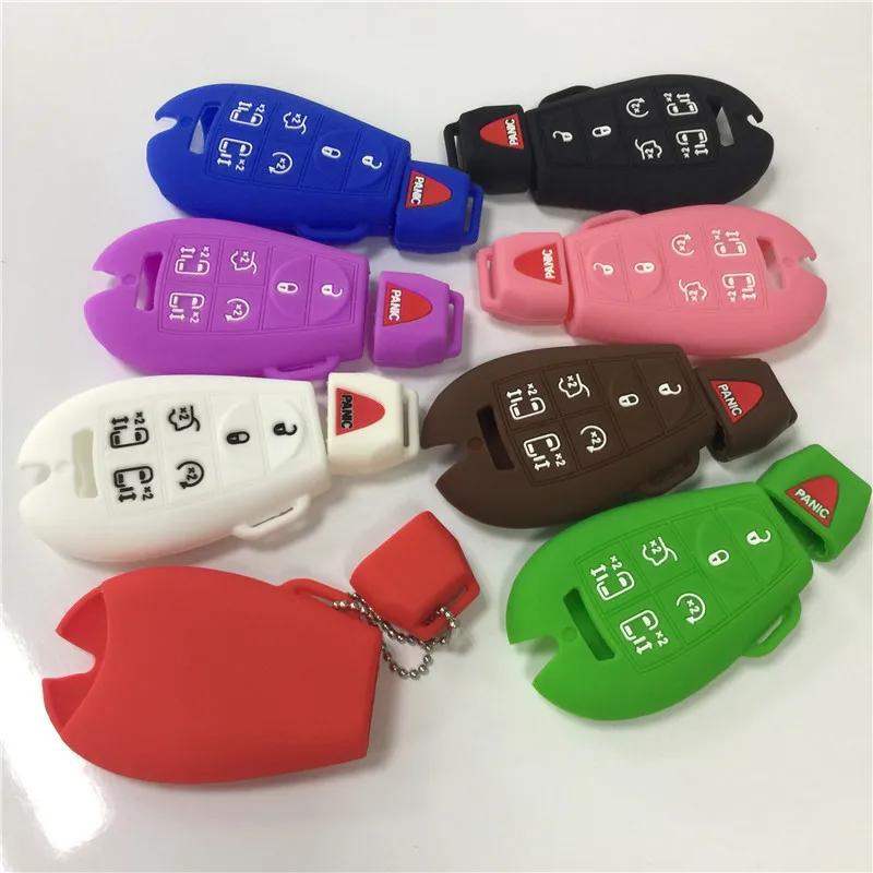 7 Button silicone rubber car key cover case For Chrysler Town Country Dodge Grand Caravan Smart Remote car Key