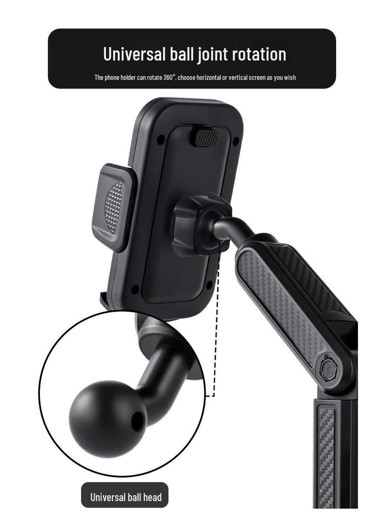 Universal Adjustable Car Console Phone Holder with Suction Cup for Trucks & Ride-hailing Vehicles