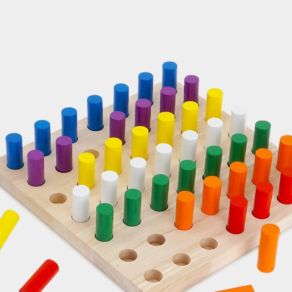 Plugboard Color Matching Board Game Montessori Early Education Intelligence Toy  Kindergarten Kids